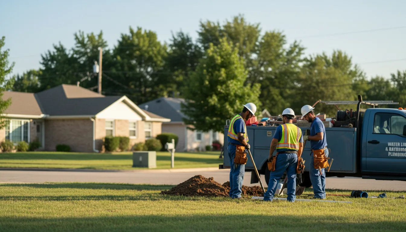 Residential water line and bathroom plumbing service in Weiner, AR